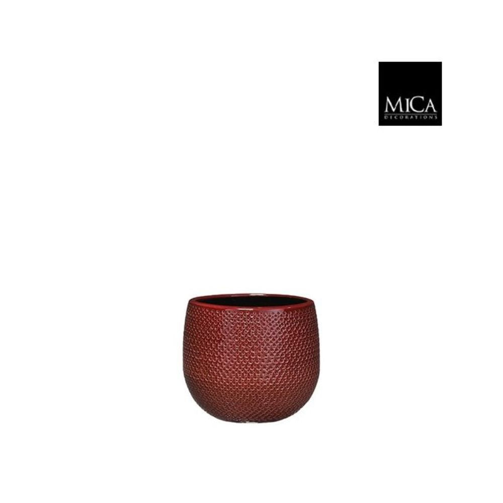 Mica Decorations Gabriel Plant Pot - H14 x D16 cm - Bordeaux