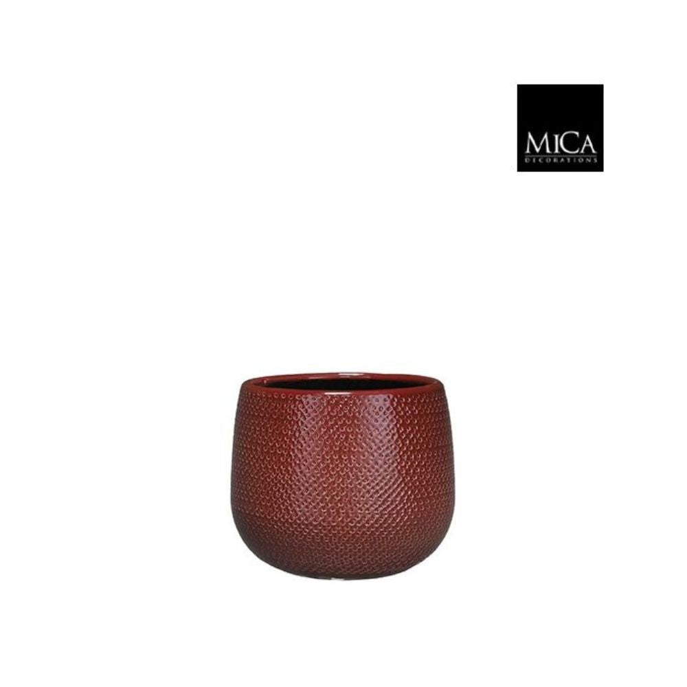 Mica Decorations Gabriel Plant Pot - H16 x D18 cm - Bordeaux