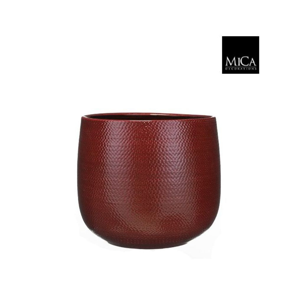 Mica Decorations Gabriel Plant Pot - H25 x D29 cm - Bordeaux