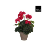 Mica Decorations Geranium Artificial Plant in Pot - Dark Pink