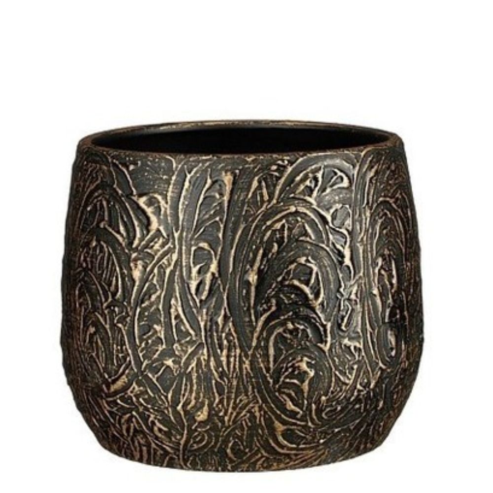 Mica Decorations 20cm Gold Round Arthur Pot