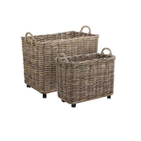 Mica Decorations Grey 75cm Marcia Log Basket Rectangle Large - Old Railway Line Garden Centre