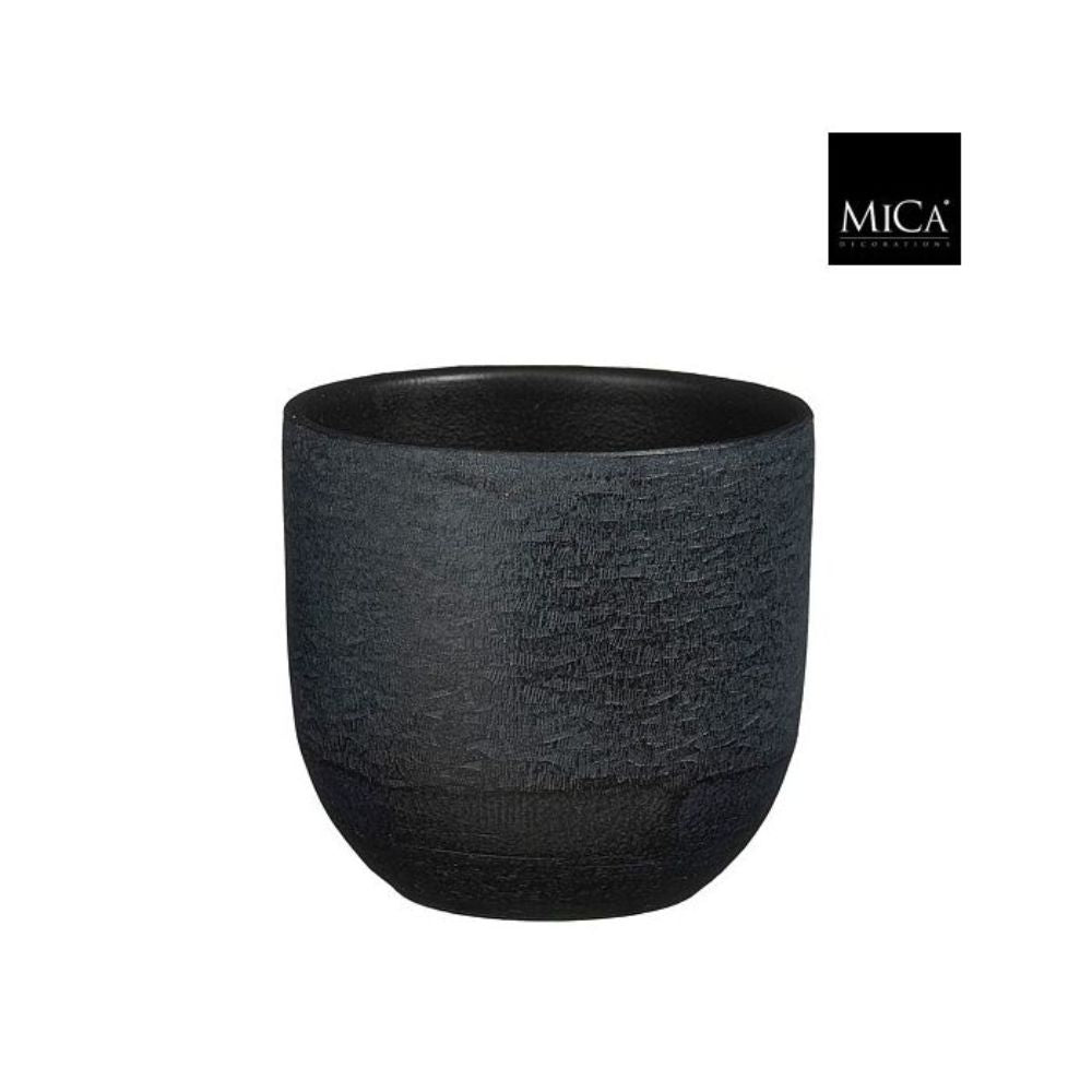 Mica Decorations Jonas Pot Round Anthracite - H16 x D17cm