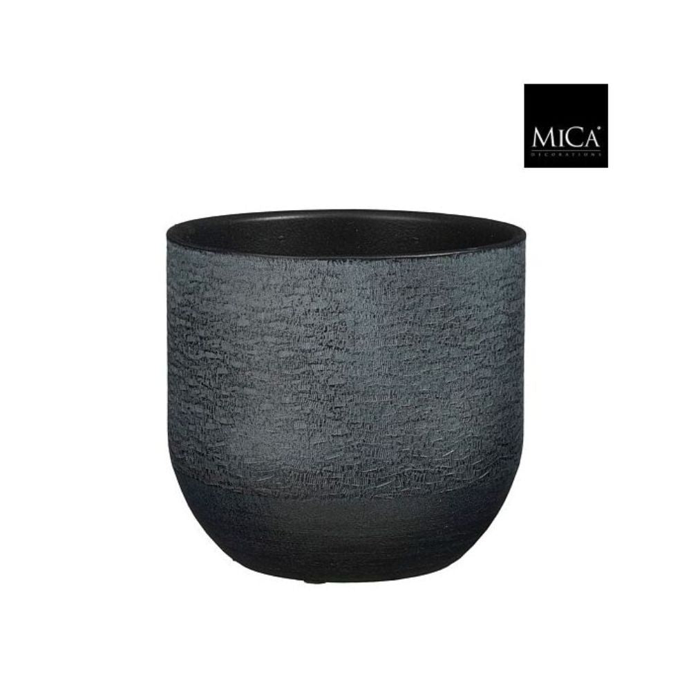 Mica Decorations Jonas Pot Round Anthracite - H21 x D23cm