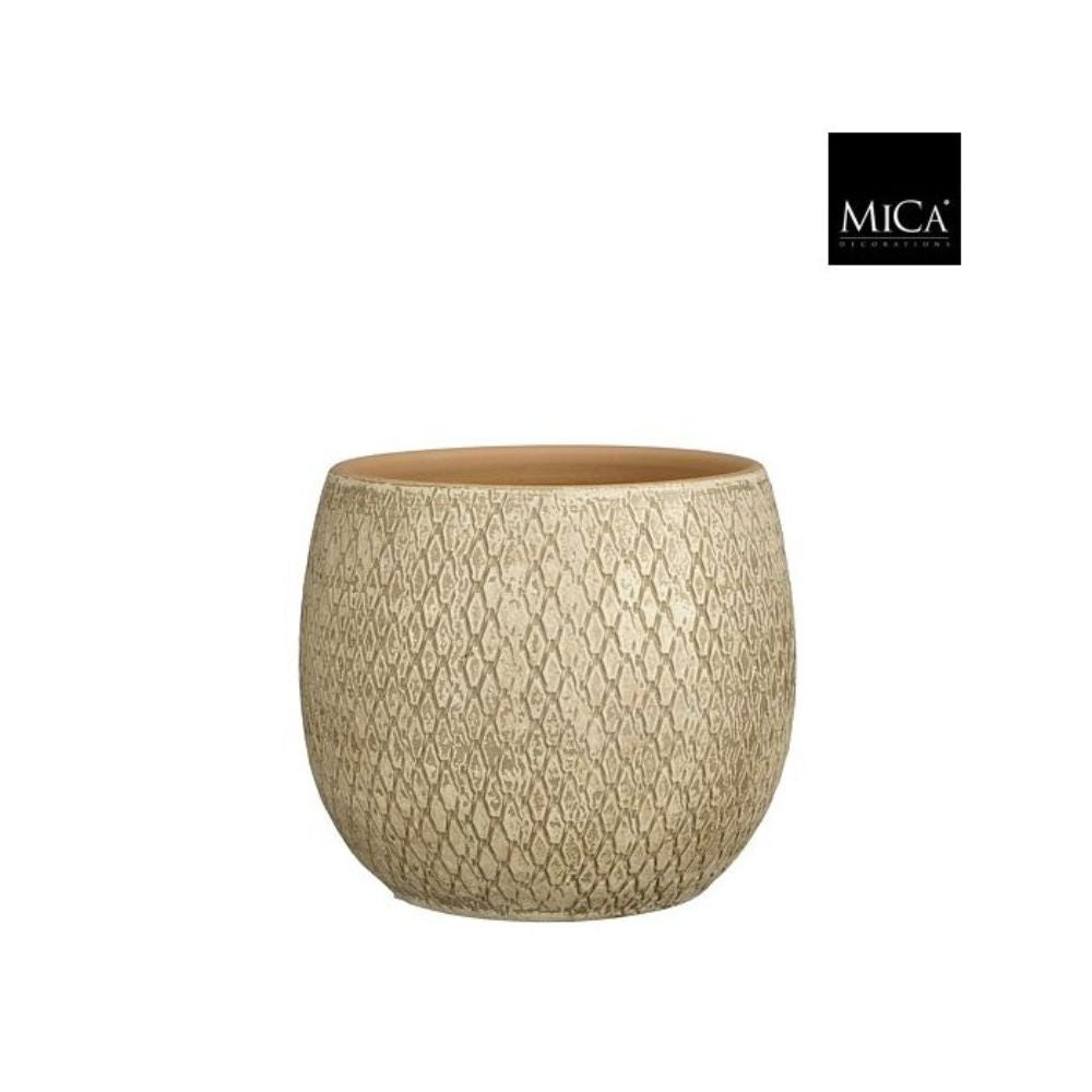 Mica Decorations Madeira Pot Round Cream - H23 x D23cm