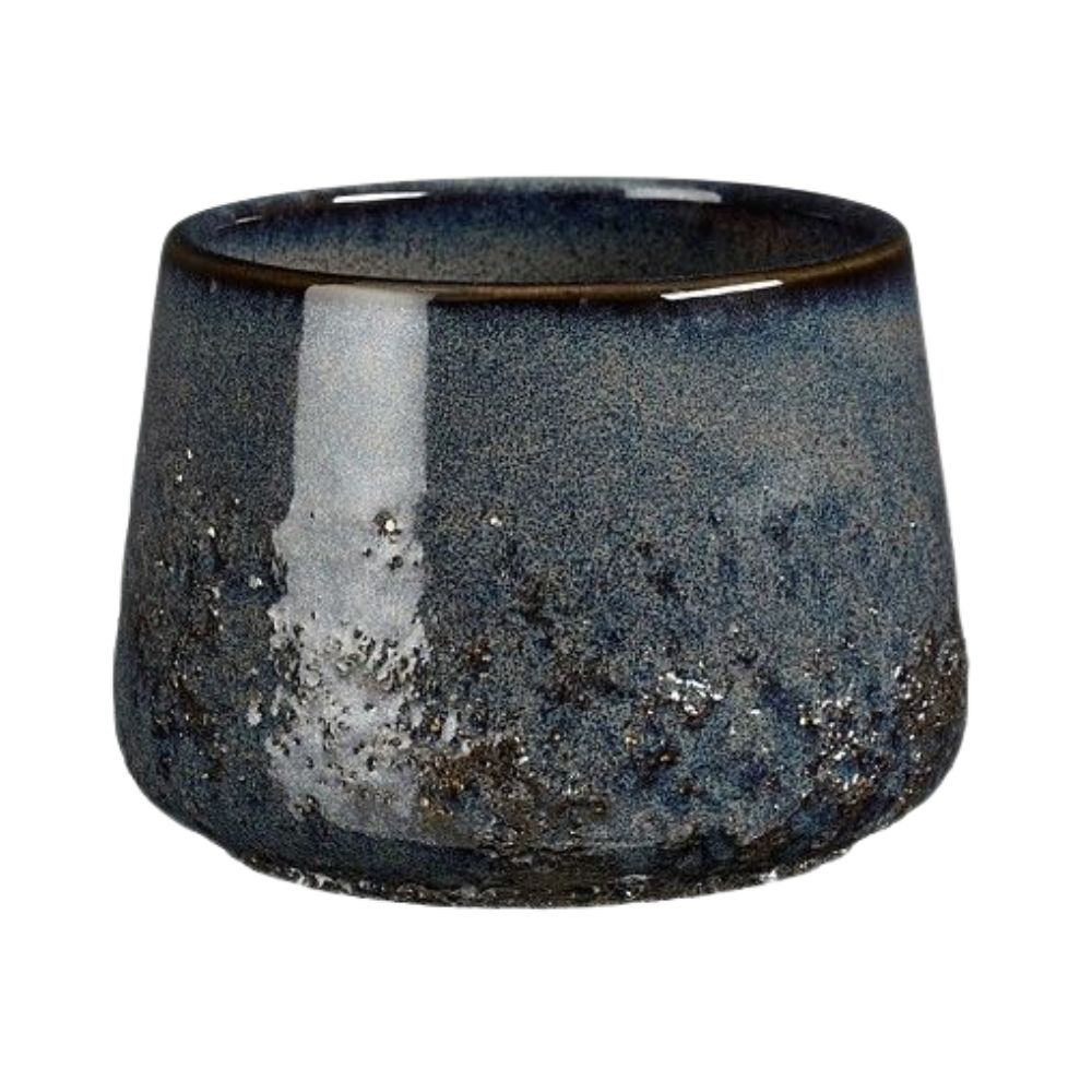 Mica Decorations 9cm Round Glazed Plant Pot - Blue
