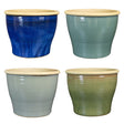 Mims 31cm Ring Glazed Plant Pot - (Choice of 4) - Old Railway Line Garden Centre