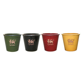 Mims 33cm Cymru Welsh Glazed Plant Pot - (Choice of 4) - Old Railway Line Garden Centre
