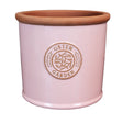 Mims 38cm Green Garden Cylinder Glazed Pot - Pink - Old Railway Line Garden Centre