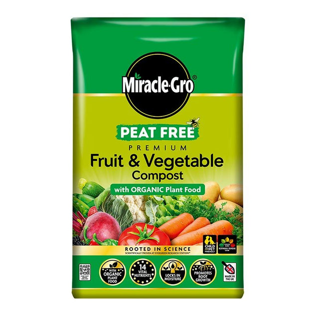 Miracle - Gro® 40L Fruit & Veg Peat Free Compost - 2 FOR £15 - Old Railway Line Garden Centre