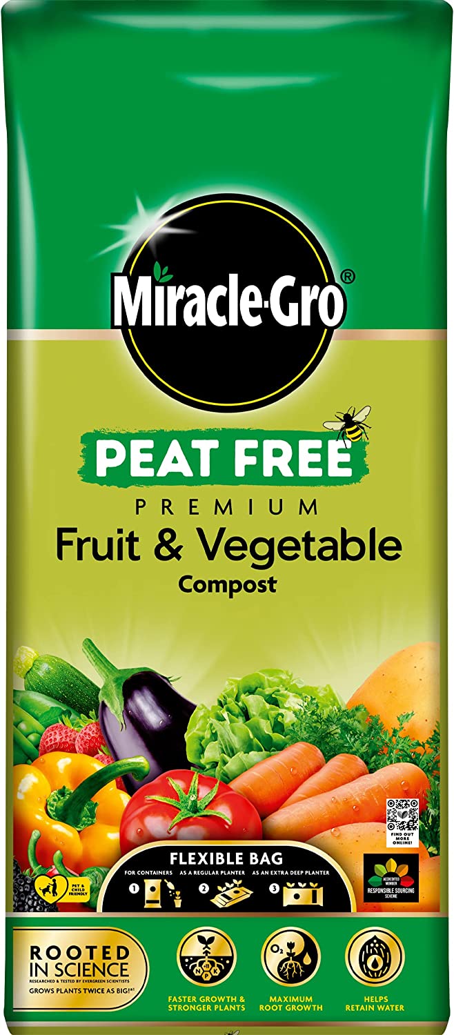 Miracle - Gro 40L Premium Peat Free Fruit & Veg Compost - Old Railway Line Garden Centre