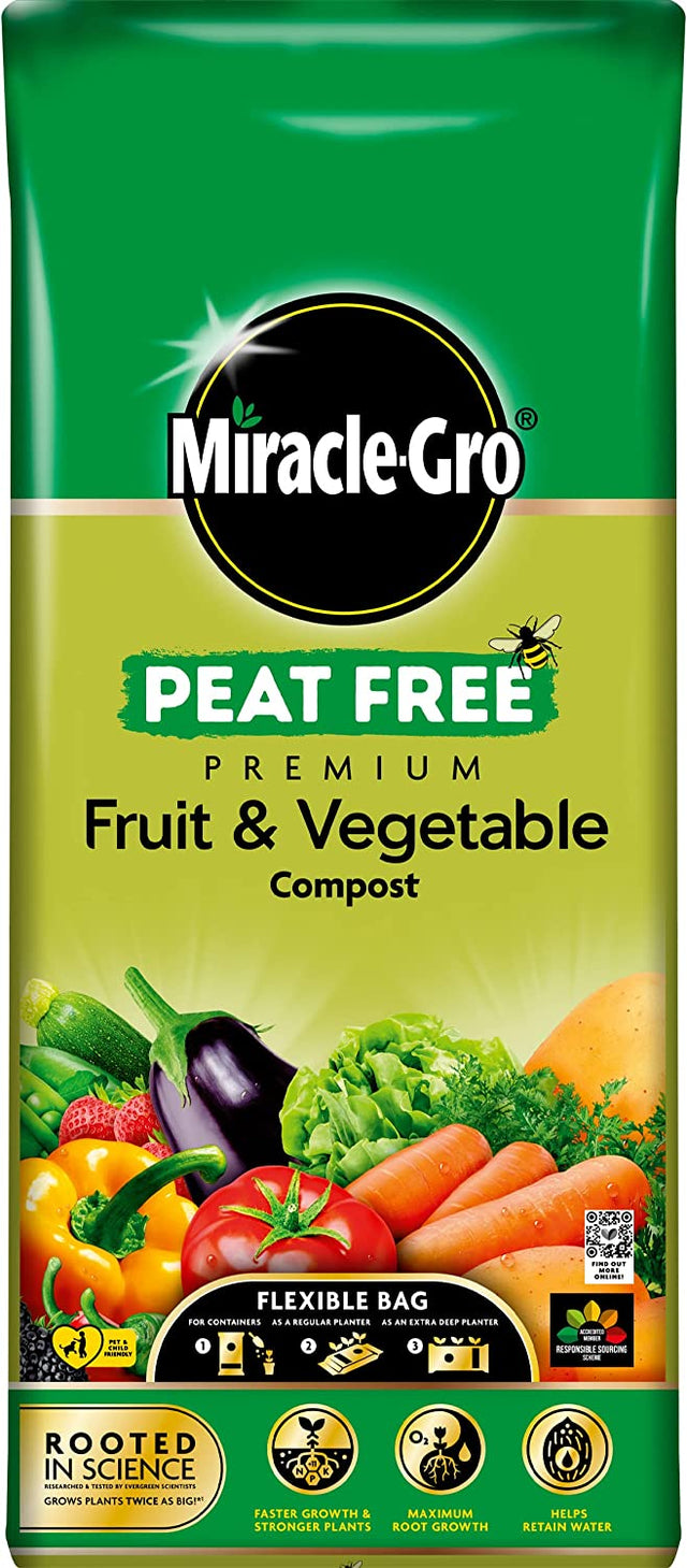 Miracle - Gro 40L Premium Peat Free Fruit & Veg Compost - Old Railway Line Garden Centre