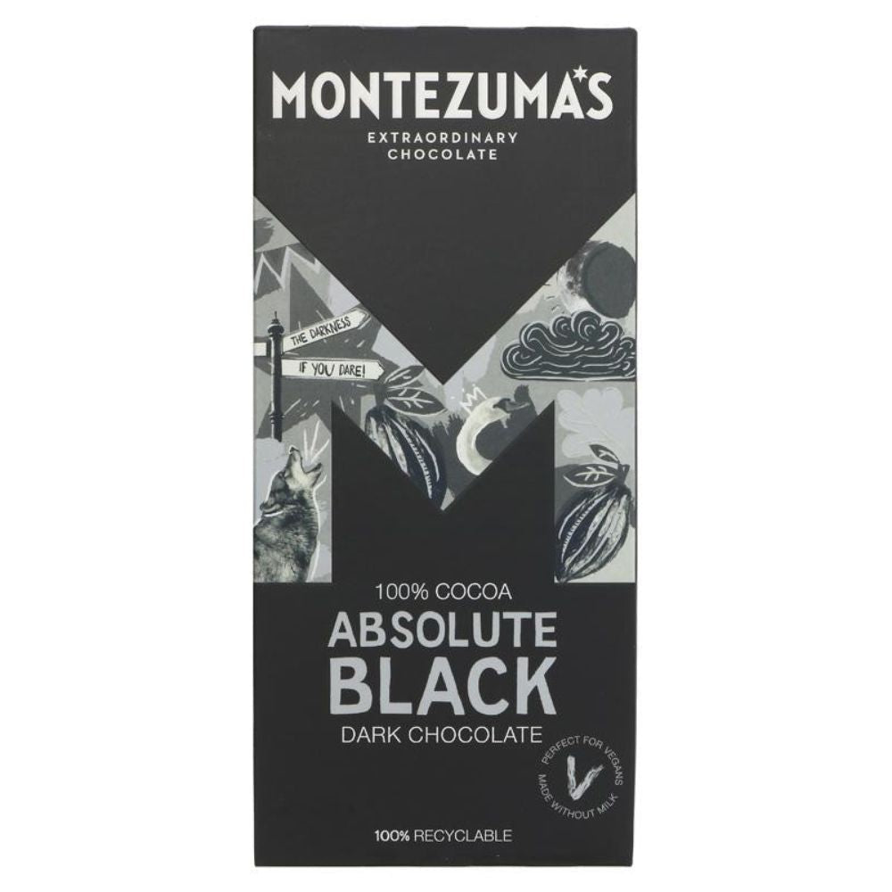 Montezuma's 90g Absolute Black 100% Cocoa Dark Chocolate - Old Railway Line Garden Centre