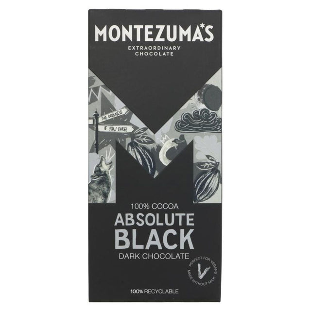 Montezuma's 90g Absolute Black 100% Cocoa Dark Chocolate - Old Railway Line Garden Centre