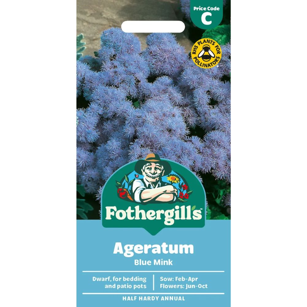 Mr Fothergill's Ageratum Blue Mink Seeds