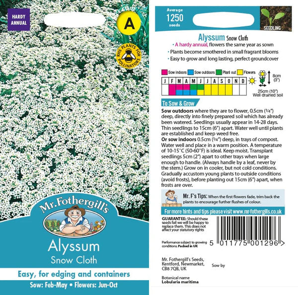 Mr Fothergills Alyssum Snow Cloth Seeds