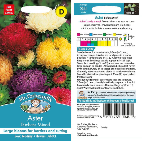 Mr Fothergills Aster Duchess Mixed Seeds