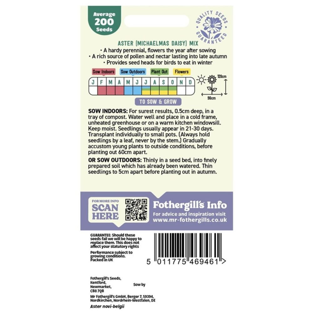 Mr Fothergill's Aster (Michaelmas Daisy) Mixed Seeds