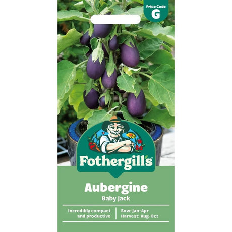 Mr Fothergill's Aubergine Baby Jack Seeds - Old Railway Line Garden Centre
