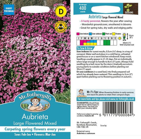 Mr Fothergills Aubrieta Large Flowered Mixed Seeds - Old Railway Line Garden Centre