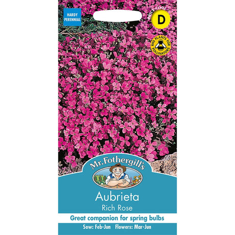 Mr Fothergills Aubrieta Rich Rose Seeds - Old Railway Line Garden Centre