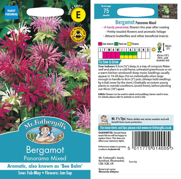 Mr Fothergills Bergamot Panorama Mixed Seeds