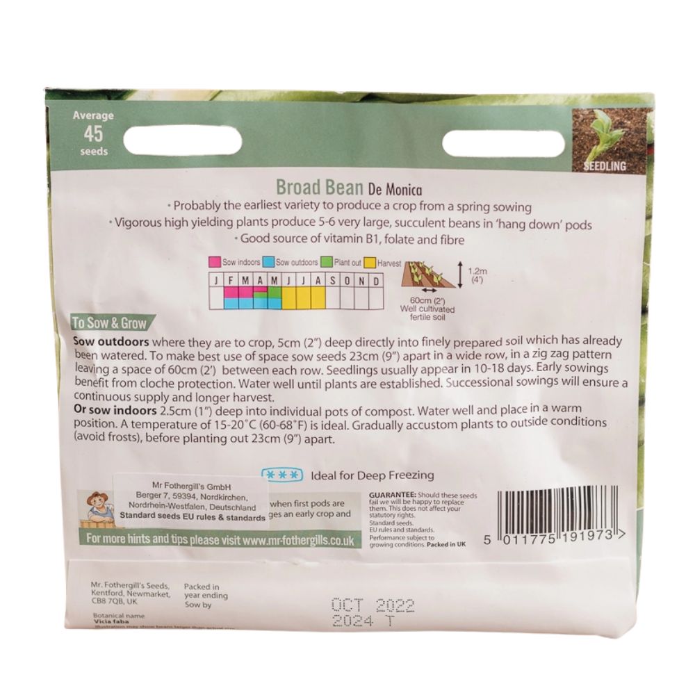 Mr Fothergill's Broad Bean De Monica Seeds