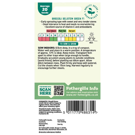 Mr Fothergill's Broccoli Delistem Green Seeds