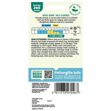 Mr Fothergill's Bunny Tail Grass Seeds - Old Railway Line Garden Centre