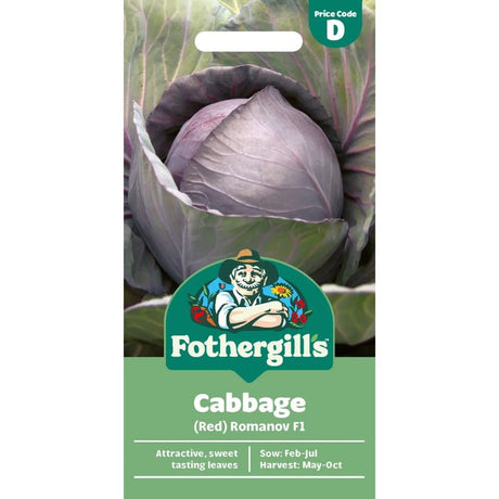 Mr Fothergill's Cabbage (Red) Romanov F1 Seeds - Old Railway Line Garden Centre