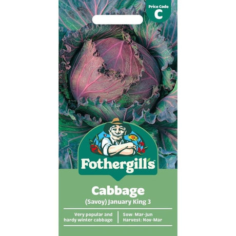 Mr Fothergill's Cabbage (Savoy) January King 3 Seeds - Old Railway Line Garden Centre