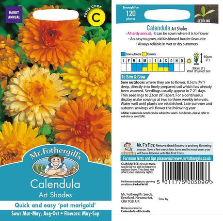 Mr Fothergills Calendula Art Shades Seeds - Old Railway Line Garden Centre
