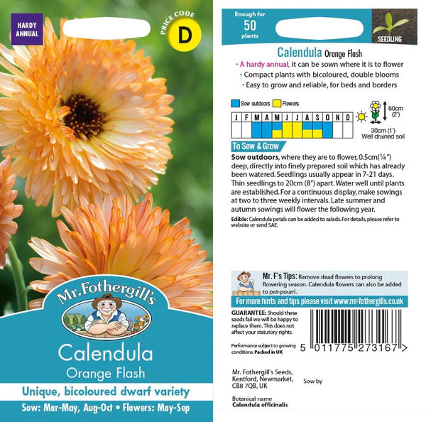 Mr Fothergills Calendula Orange Flash Seeds