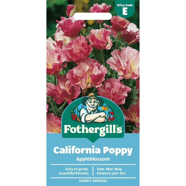 Mr Fothergill's Californian Poppy Appleblossom Pink Seeds - Old Railway Line Garden Centre