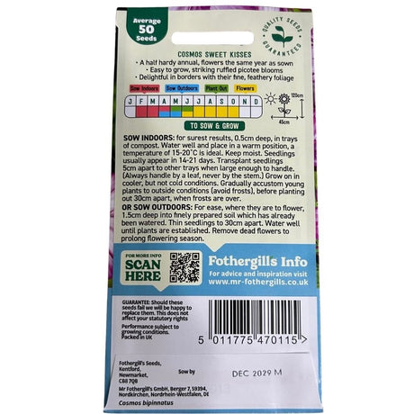 Mr Fothergill's Cosmos Sweet Kisses Seeds - Old Railway Line Garden Centre
