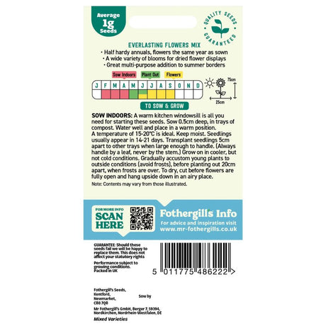 Mr Fothergill's Everlasting Flowers Mix Seeds