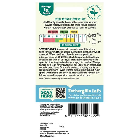 Mr Fothergill's Everlasting Flowers Mix Seeds - Old Railway Line Garden Centre
