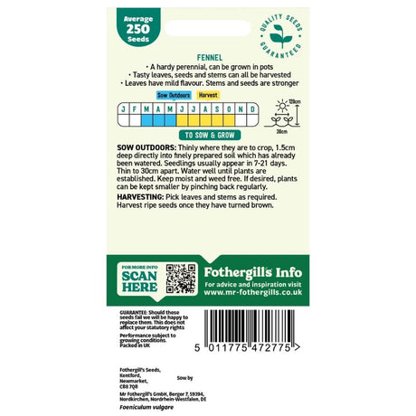 Mr Fothergill's Fennel Seeds - Old Railway Line Garden Centre