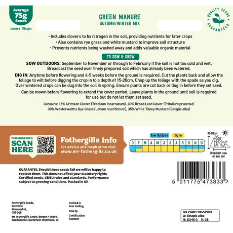 Mr Fothergill's Green Manure Autumn/Winter Mix Seeds