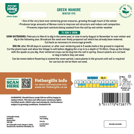 Mr Fothergill's Green Manure Winter Rye Seeds - Old Railway Line Garden Centre