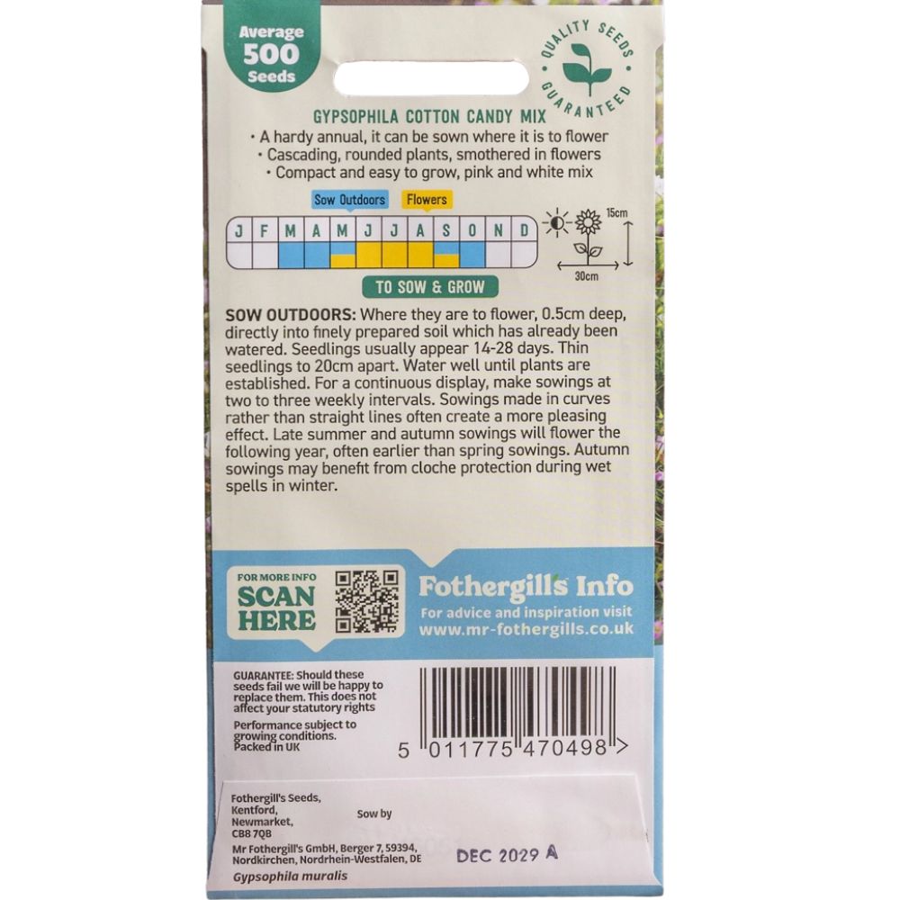 Mr Fothergill's Gypsophila Cotton Candy Mix Seeds