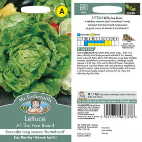 Mr Fothergill's Lettuce All The Year Round Seeds - Old Railway Line Garden Centre