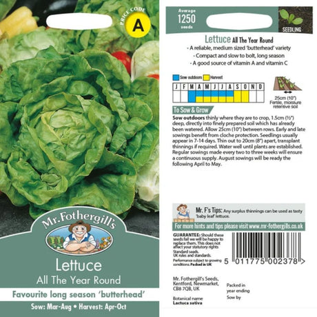 Mr Fothergill's Lettuce All The Year Round Seeds - Old Railway Line Garden Centre