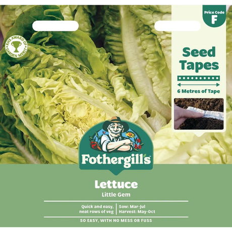 Mr Fothergill's Lettuce Little Gem Seed Tape Seeds - Old Railway Line Garden Centre