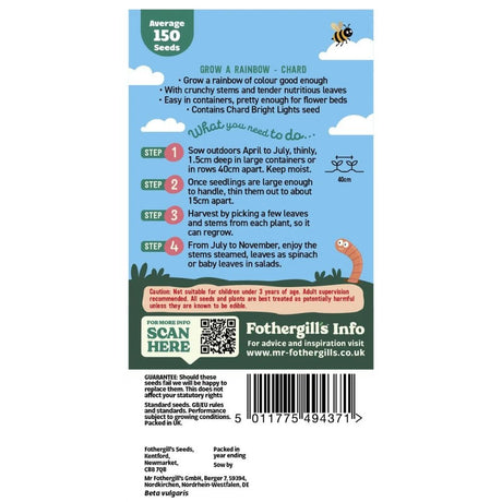 Mr Fothergill's Little Gardeners Grow A Rainbow Chard Seeds - Old Railway Line Garden Centre