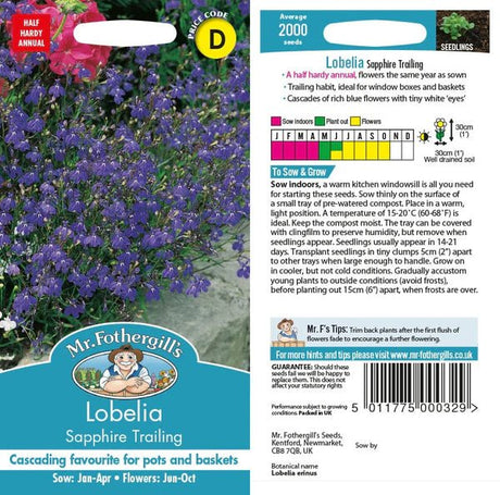 Mr Fothergills Loblia Sapphire Trailing Seeds - Old Railway Line Garden Centre