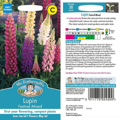 Mr Fothergills Lupin Festival Mixed Seeds - Old Railway Line Garden Centre