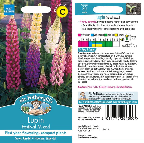 Mr Fothergills Lupin Festival Mixed Seeds