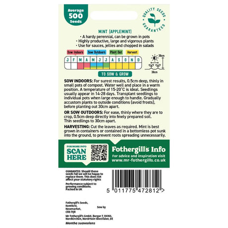 Mr Fothergill's Mint Applemint Herb Seeds