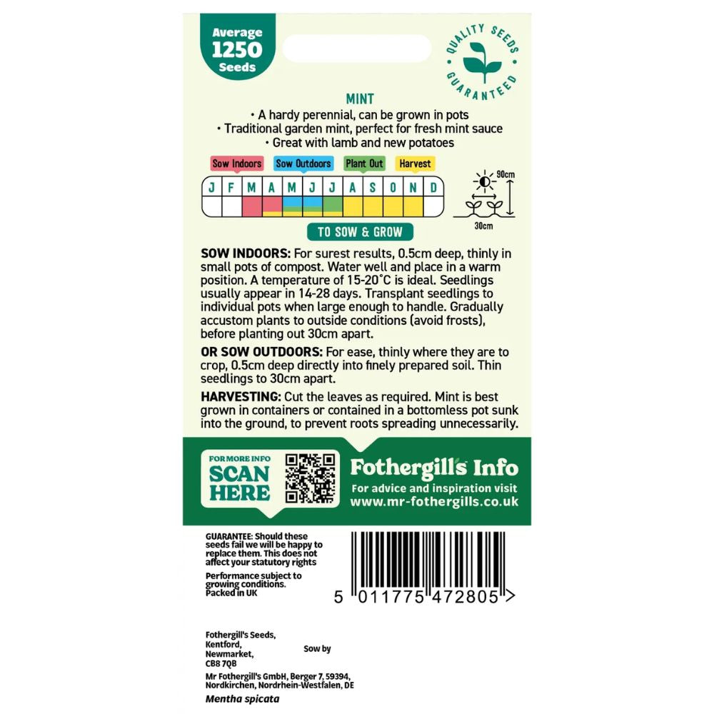Mr Fothergill's Mint Seeds